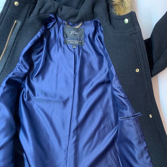 J. Crew Women Chateau Parka In Italian Stadium Cloth 2 Black Nello Gori Coat - Picture 4 of 12